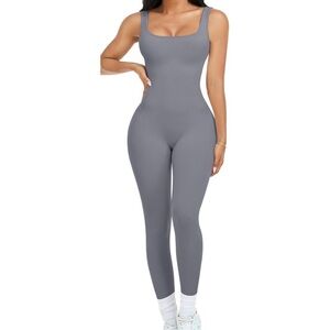 New Women XL Workout Rompers Jumpsuits Seamless Ribbed Yoga Gym One Piece